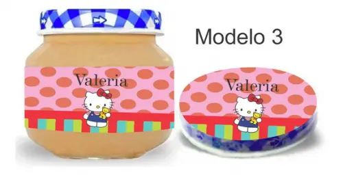 Rótulo Papinha + Adesivo Tampa -hello Kitty