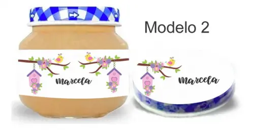 Rótulo Papinha + Adesivo Tampa -jardim Encantado