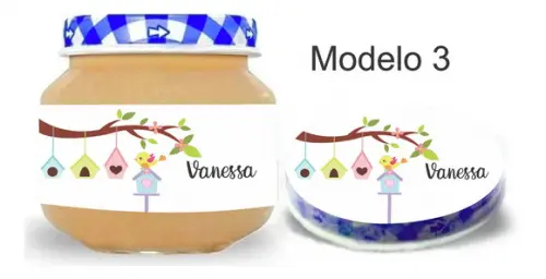 Rótulo Papinha + Adesivo Tampa -jardim Encantado