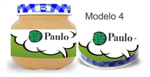 Rótulo Papinha + Adesivo Tampa -hulk