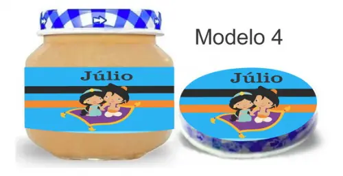 Rótulo Papinha + Adesivo Tampa -jasmine