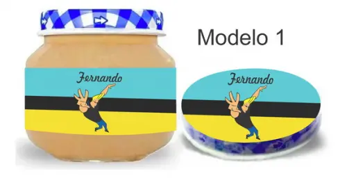 Rótulo Papinha + Adesivo Tampa -johnny Bravo