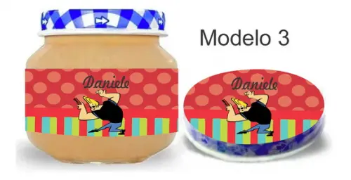 Rótulo Papinha + Adesivo Tampa -johnny Bravo