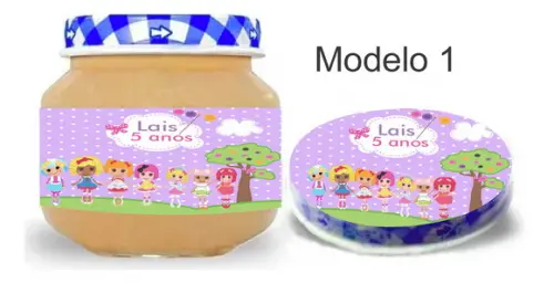 Rótulo Papinha + Adesivo Tampa -lalaloopsy