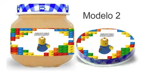 Rótulo Papinha + Adesivo Tampa -lego