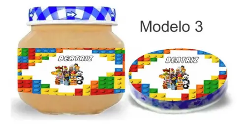 Rótulo Papinha + Adesivo Tampa -lego