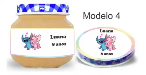 Rótulo Papinha + Adesivo Tampa -lilo Angel