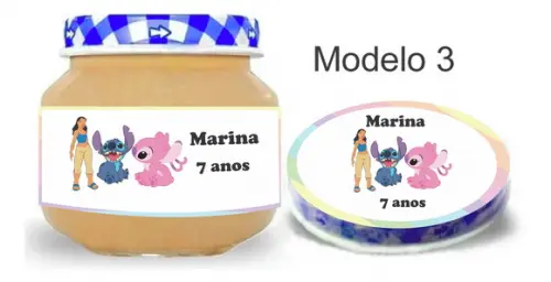 Rótulo Papinha + Adesivo Tampa -lilo Angel