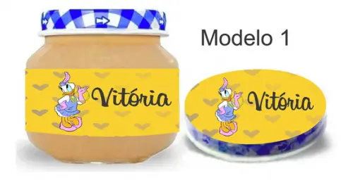 Rótulo Papinha + Adesivo Tampa -margarida