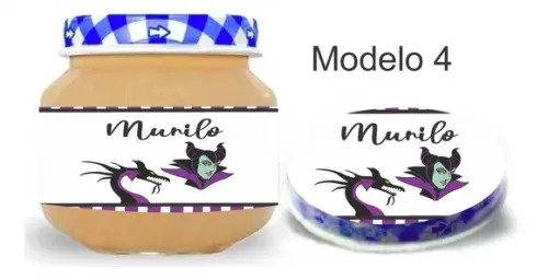 Rótulo Papinha + Adesivo Tampa -malevola