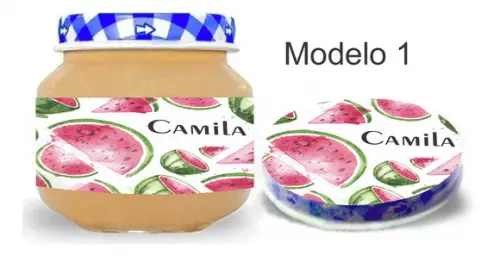 Rótulo Papinha + Adesivo Tampa -melancia