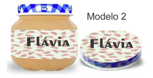 Rótulo Papinha + Adesivo Tampa -melancia