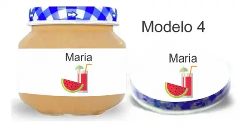 Rótulo Papinha + Adesivo Tampa -melancia