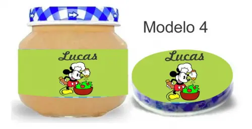 Rótulo Papinha + Adesivo Tampa -mickey