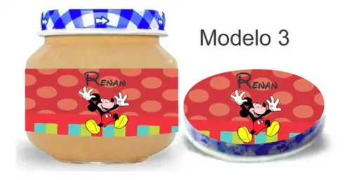 Rótulo Papinha + Adesivo Tampa -mickey