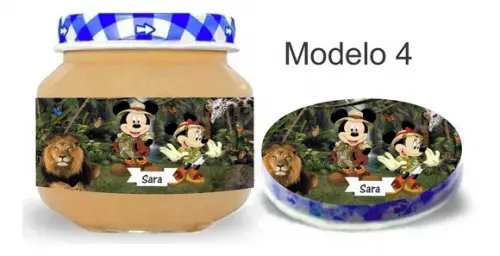 Rótulo Papinha + Adesivo Tampa -mickey Safari