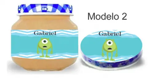 Rótulo Papinha + Adesivo Tampa -mike Wazowski