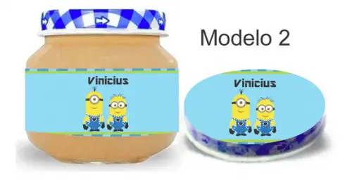 Rótulo Papinha + Adesivo Tampa -minions