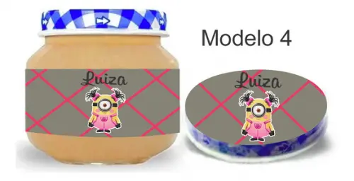 Rótulo Papinha + Adesivo Tampa -minions