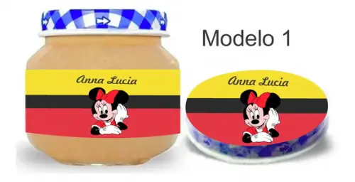 Rótulo Papinha + Adesivo Tampa -minnie