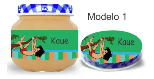 Rótulo Papinha + Adesivo Tampa -mogli