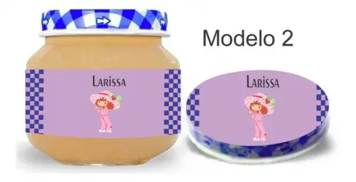 Rótulo Papinha + Adesivo Tampa -moranguinho