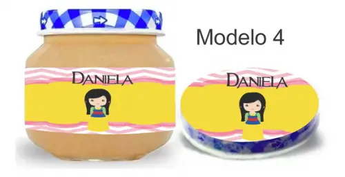 Rótulo Papinha + Adesivo Tampa -mulan