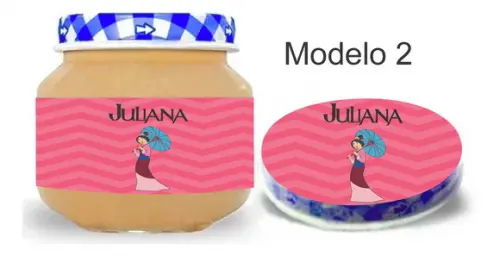 Rótulo Papinha + Adesivo Tampa -mulan