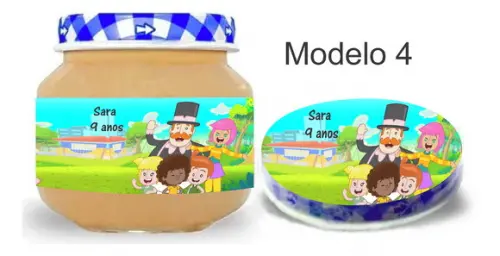 Rótulo Papinha + Adesivo Tampa -mundo Bita
