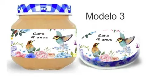 Rótulo Papinha + Adesivo Tampa -pássaros