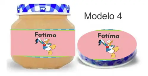 Rótulo Papinha + Adesivo Tampa -pato Donald