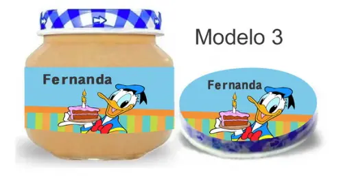 Rótulo Papinha + Adesivo Tampa -pato Donald