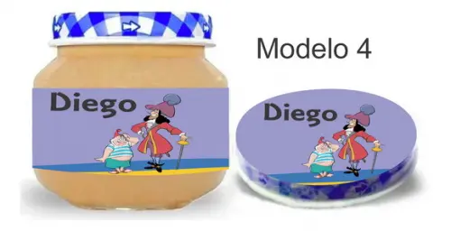 Rótulo Papinha + Adesivo Tampa -peter Pan