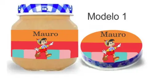 Rótulo Papinha + Adesivo Tampa -pinoquio