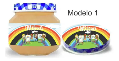Rótulo Papinha + Adesivo Tampa -pintando o 7