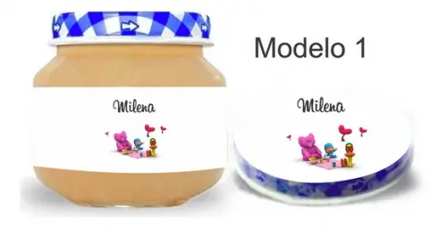 Rótulo Papinha + Adesivo Tampa -pocoyo