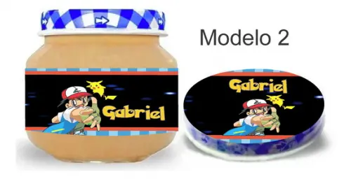 Rótulo Papinha + Adesivo Tampa -pokemon
