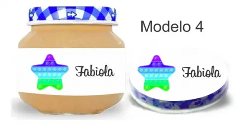 Rótulo Papinha + Adesivo Tampa -pop Fidget