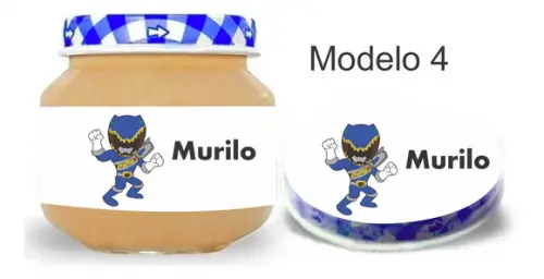 Rótulo Papinha + Adesivo Tampa -power Ranger