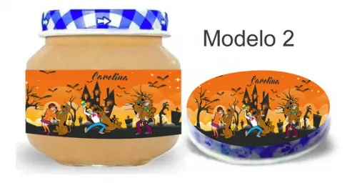 Rótulo Papinha + Adesivo Tampa -scooby Doo
