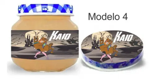 Rótulo Papinha + Adesivo Tampa -scooby Doo