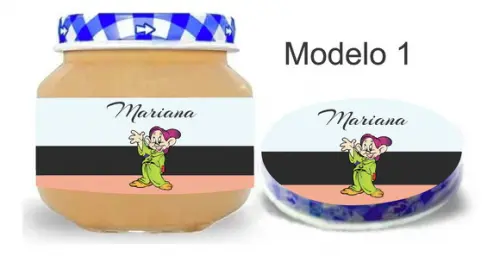 Rótulo Papinha + Adesivo Tampa -sete Anões