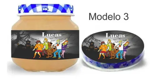 Rótulo Papinha + Adesivo Tampa -scooby Doo
