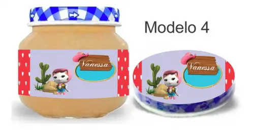 Rótulo Papinha + Adesivo Tampa -sheriff Calie do Oeste