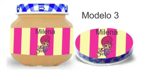 Rótulo Papinha + Adesivo Tampa -shimmer Shine