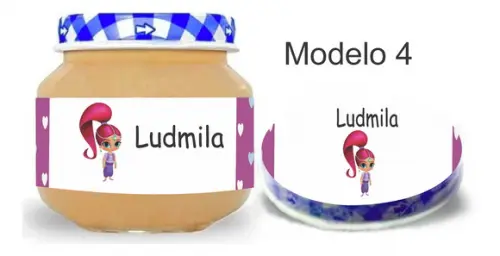 Rótulo Papinha + Adesivo Tampa -shimmer Shine