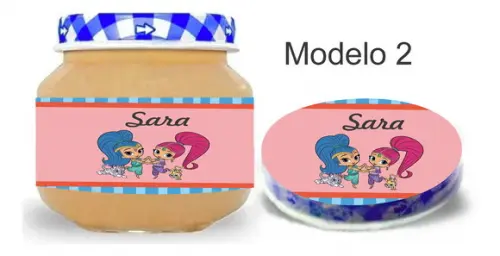 Rótulo Papinha + Adesivo Tampa -shimmer Shine