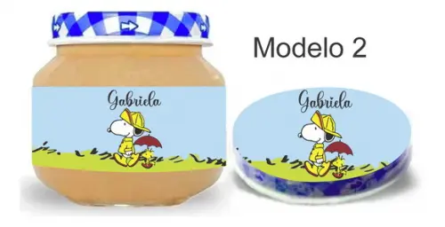 Rótulo Papinha + Adesivo Tampa -snoopy