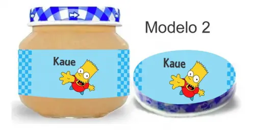 Rótulo Papinha + Adesivo Tampa -simpson