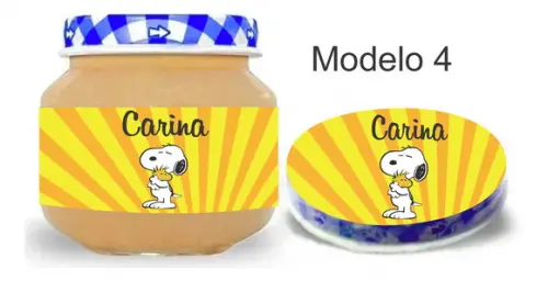 Rótulo Papinha + Adesivo Tampa -snoopy